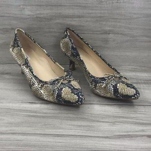 Alex Marie Heels Women's 8.5 Leather Snake Print Slip On Shoes